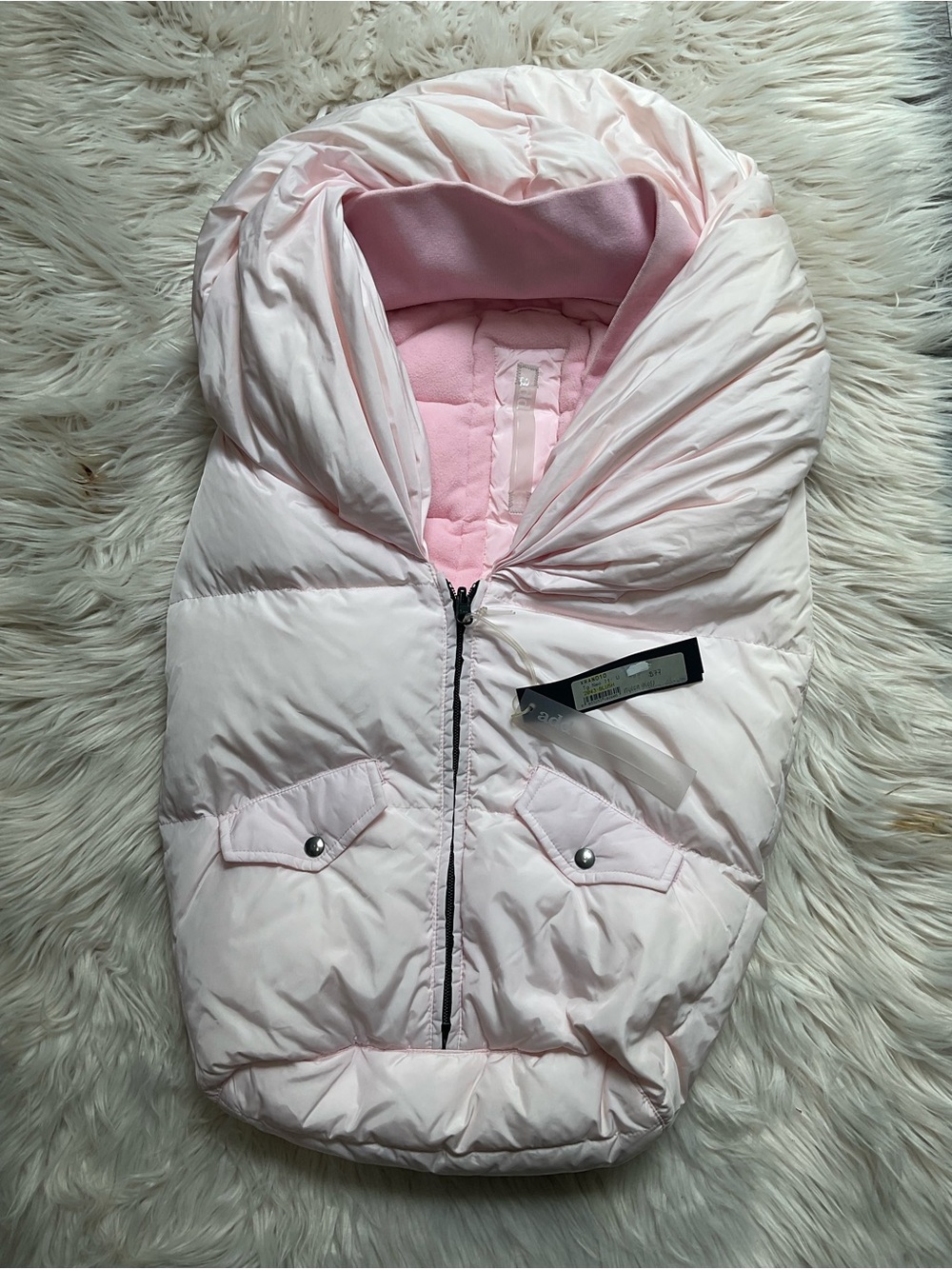 Add Baby Pink Puffer Footmuff Jacket - Kids Jackets & Coats